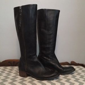 Lucky Brand black leather tall riding boots